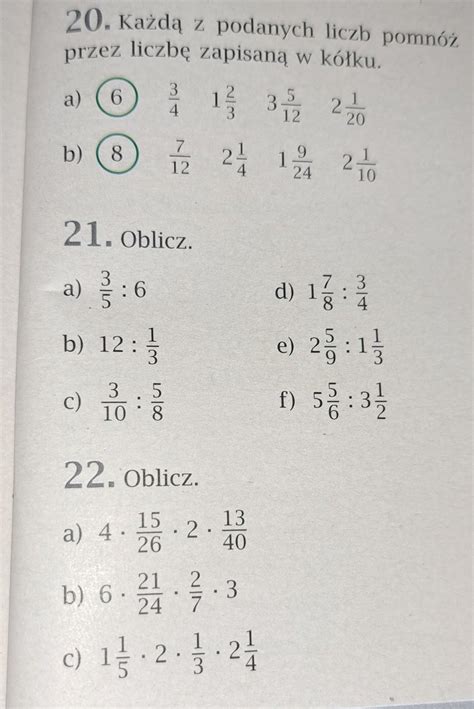 Ktos Pomoze Zad 20 21 I 22 Z Strony 251 Matematyka Kl 6 Z Plusem Na