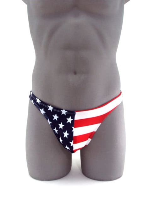 American Flag Thong Men Swimsuit