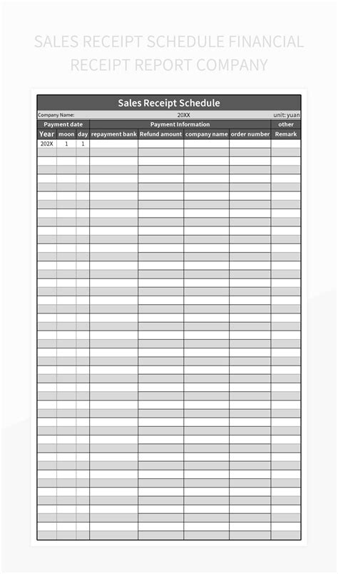 Template For Prepayments Schedule Excel Pdf 1
