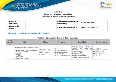 Unidad Tarea Materia Y Reactividad Anexo Tarea Materia Y