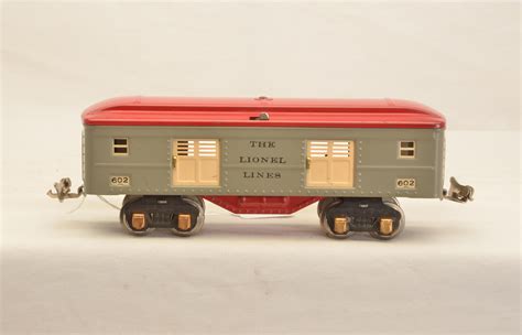 Sold Price Lionel Prewar O Ga 602 Gray Baggage Car Wred Roof And