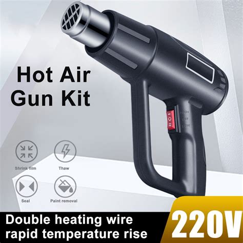 Electric Heat Tool Lcd Display Heat Gun W Hot Air Gun Tool Handheld Electrical Heat Air