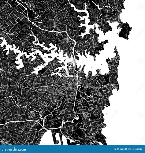 Streets Of Sydney, City Map, Australia Vector Illustration