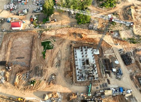 Construction Site With Tower Cranes On Building Construction Builder