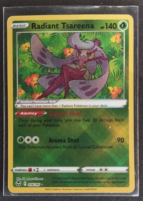 Radiant Tsareena 016195 Silver Tempest Rare Pokemon Card Near Mint Nm