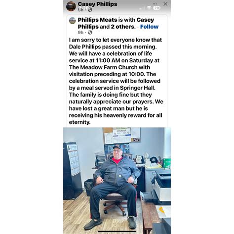 American - We were notified this morning about the passing of Dale