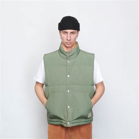 Stüssy Reversible Down Workgear Vest Olive Milk Store