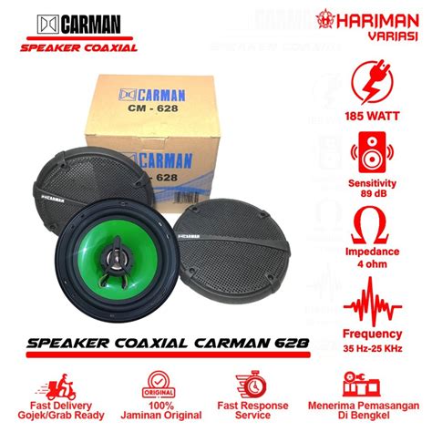 Jual Speaker Pintu Mobil 6 Inch Coaxial 2 Way 185 Watt Carman CM 628