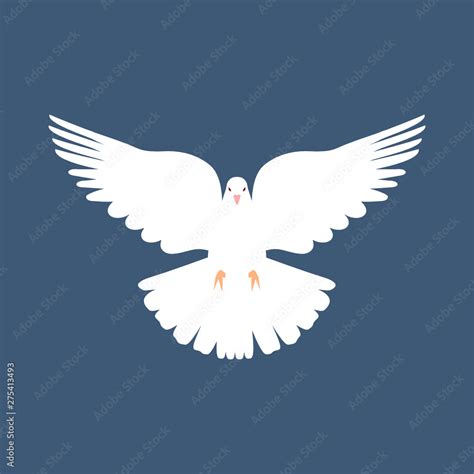 High Quality Vector Illustration Of The Christian Dove Flying Purity