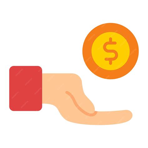 Hand holding coin icon | Premium Vector