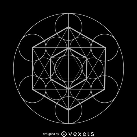 Diseño De Geometría Sagrada Cubo De Metatron Descargar Vector