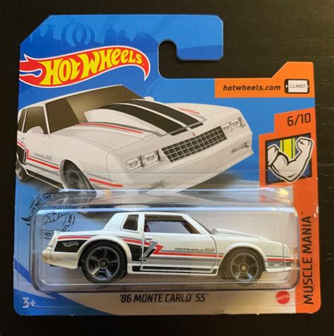 Hot Wheels 86 Monte Carlo Ss White Muscle Mania Hard To Find Collector Miniature Model 1 64 Etsy