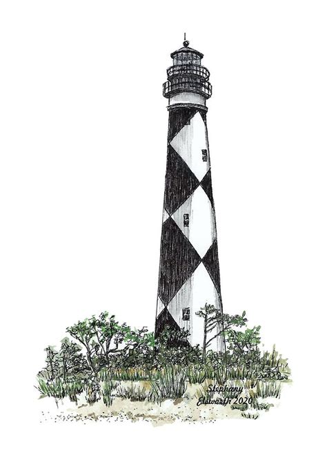 Cape Lookout Lighthouse Mixed Media By Stephany Elsworth Pixels