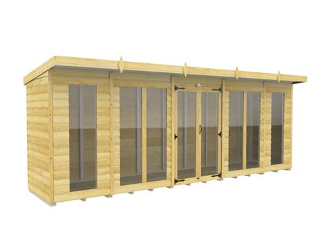 Ft X Ft Pent Summer House Loglap Full Height Window Total Sheds