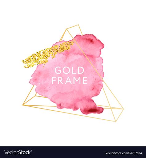 Pink And Nude Brush Strokes Gold Frame Royalty Free Vector