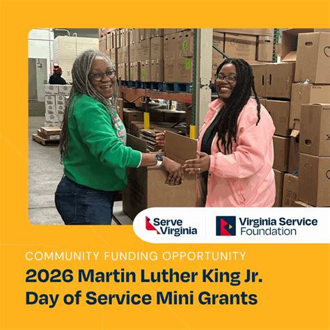 2026 MLK Day of Service Mini Grant Applications - Serve Virginia