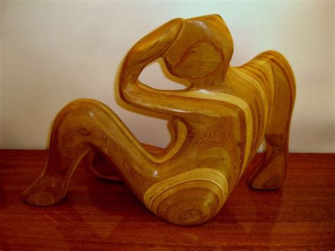Cubist Laminated Wood Hand Carved Nude Sculpture Woman Signed At StDibs Laminated Wood Sculpture