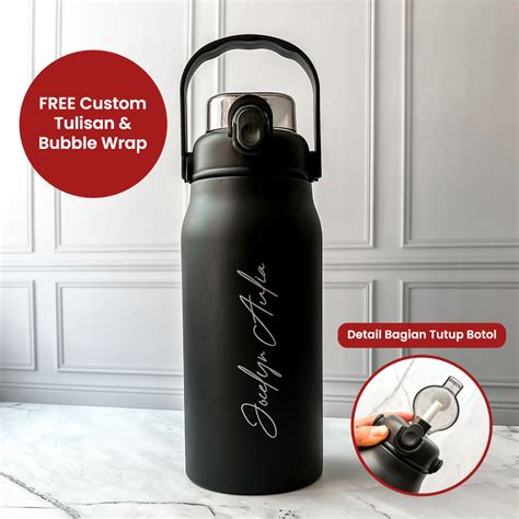 Jual Tumbler Big Size Custom Nama Tumblr Stainless Grafir Logo Botol