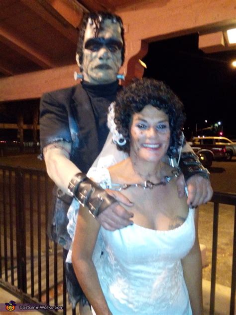 Frankenstein And Bride Couple Costume No Sew Diy Costumes