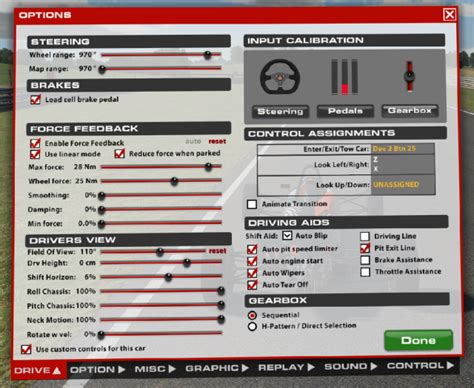 Iracing Wheel Configuration Options Byte Insight