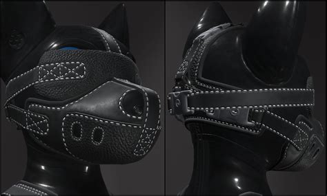 Vrchat Canine Masculine Leather Muzzle And Blindfold By Dein Ra