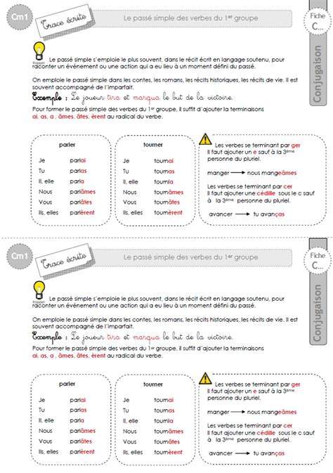 Exercices Le Pass Compos Des Verbes Du Er Groupe Cb