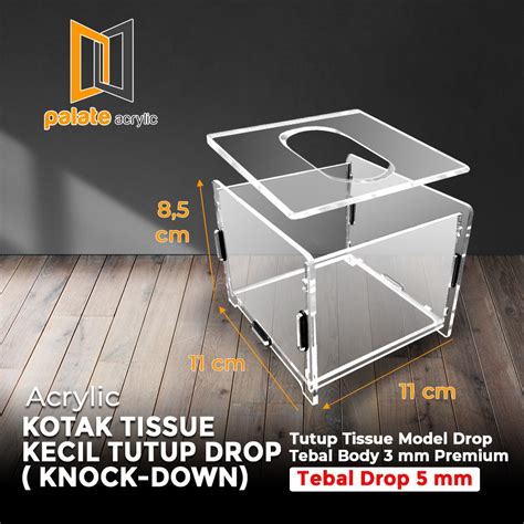 Jual Kotak Tisu Akrilik Acrylic Tissue Box Model Drop 3mm Model Rakit