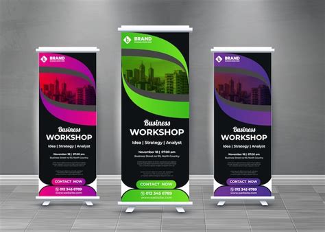 premium vector  display   posters   workshop workshop