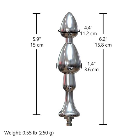 Hismith Smooth Metal Anal Dildo With Conical Beads