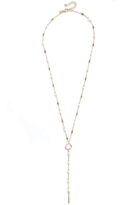 Pretty Gold Necklace - Layered Necklace - Pearl Necklace - $21.00 - Lulus