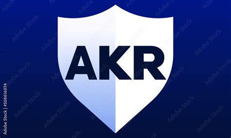 AKR shield logo design on blue background vector template | monogram ...
