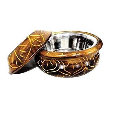 Pieces Stainless Steel Hot Pot Wooden Chapati Box For Home Size X Inch At Rs Piece In