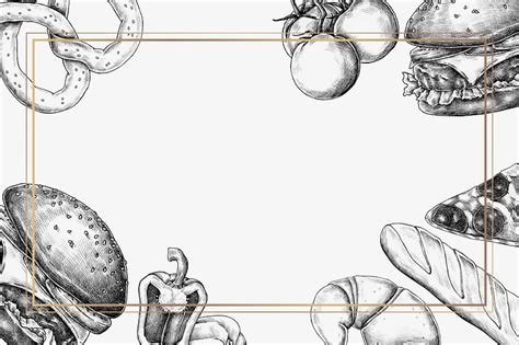 Food Borders Clip Art Black And White