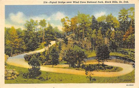 Pigtail Bridge On Iron Mountain Road Near Wind Cave National Park Black