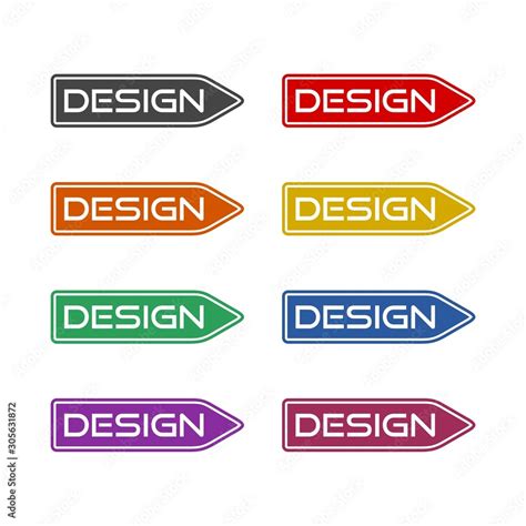 design sign color icon set isolated  white background stock