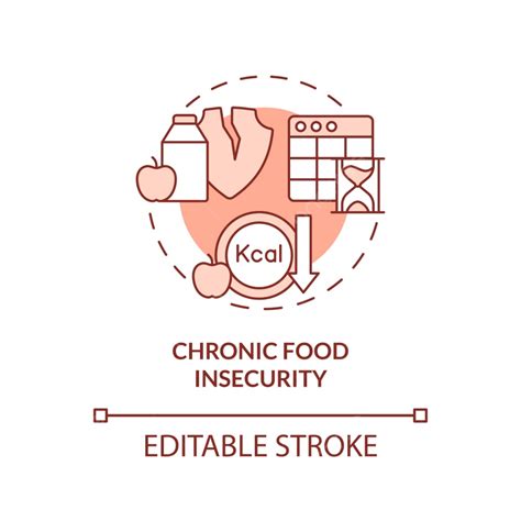 Chronic Food Insecurity Red Concept Icon Abstract Hunger Stroke Png