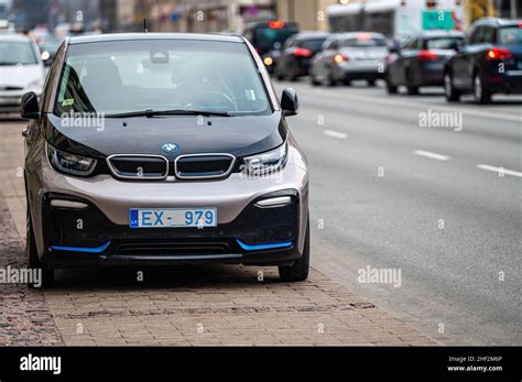 Riga Latvia November 2 2021 Bmw I3 Electric Car Is Parked On A City