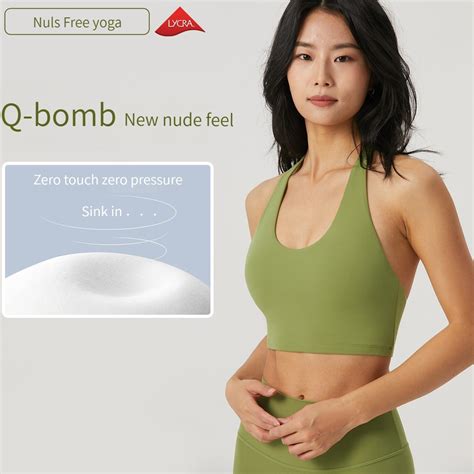 Wx1522 Nuls Free Neck Hanging Semi Fixed Cup Lycra Nude Fitness Vest Yoga Price