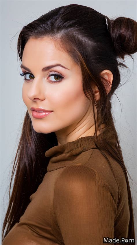 Porn Image Of Close Up Brown Looking At Viewer Long Hair Ombre Hair Hungarian Hair Bun Created By AI