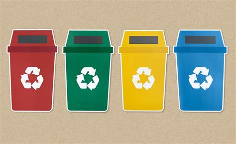 set  trash bins  recycle symbol  photo