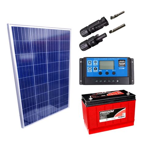 Kit Placa Solar W Controlador A Lcd Bateria Ah Gerador