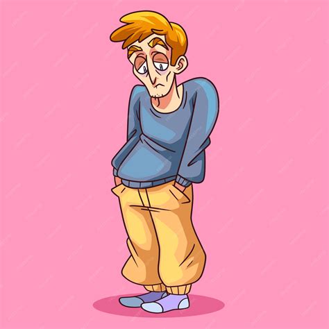 Premium Vector Hand Drawn Bored Cartoon Illustration