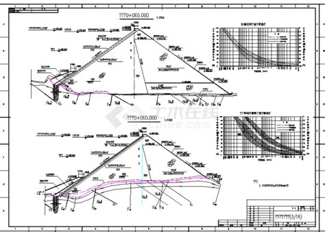 某地面板堆石坝坝体结构布置图纸土木在线