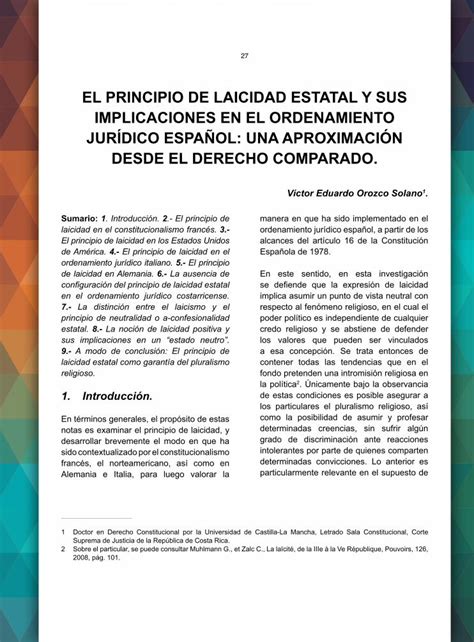 Pdf El Principio De Laicidad Estatal Y Sus Implicaciones En · De Laicidad Ha Sido Explicada