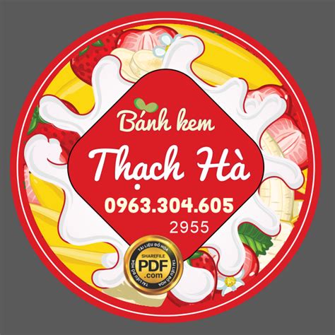 Market tem nhãn bánh kem Thạch Hà file corel Download file corel