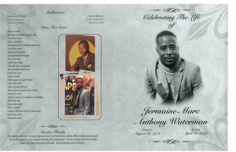 Jermaine M Anthony Waterman Obituary AA Rayner And Sons Funeral Homes