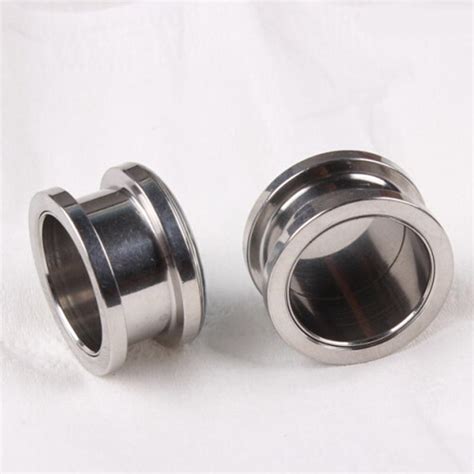 Satın Alın 2pcs Stainless Steel Screw Ear Gauges Flesh Tunnels Plugs