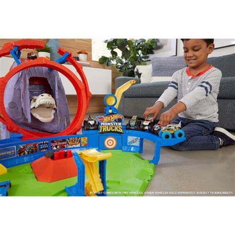 Hot Wheels Monster Trucks T Rex Volcano Arena Playset With Lights And Sounds Piece Ralphs