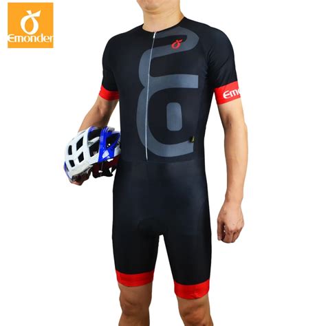 Emonder Triathlon Bersepeda Jumpsuit Skinsuit Jersey Pria Pro Bersepeda