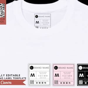 Printable Clothing Labels, Clothing Size Labels, Custom Clothing Tags, Clothing Care Labels ...